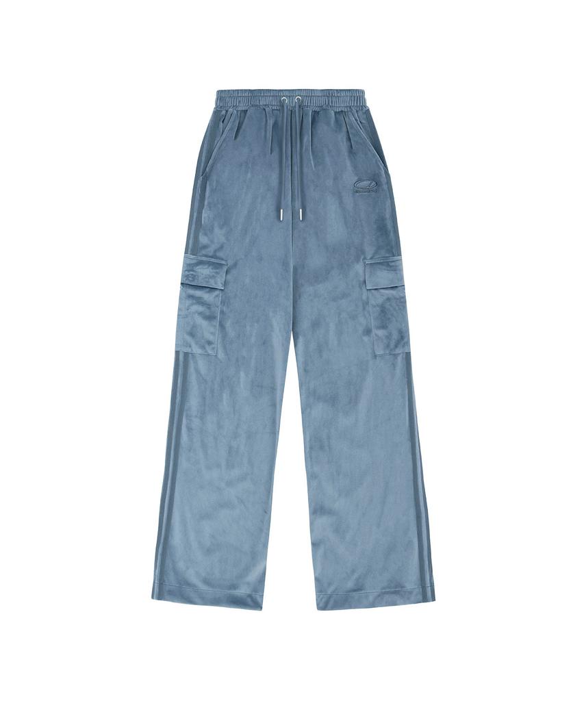 ODDSTUDIO Velour Sporty Track Cargo Pants - Indie Blue