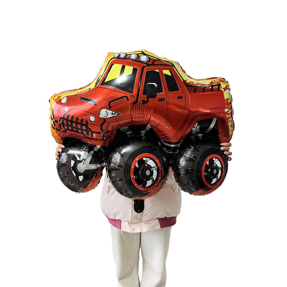 Multi Theme Standing Balloon Excavator Fire Truck Helicopter Foil Balloon Fire Truck Constrution Theme Party Decoration 5