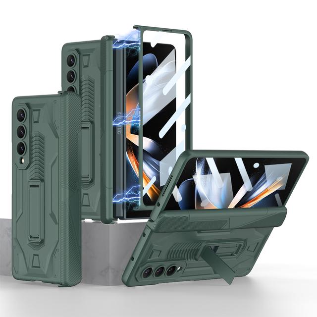 Противоударный бронированный чехол для Samsung Galaxy Z Fold 4 5g Slide Pen Slot Case Магнитный шарнирный кронштейн-подставка для Samsung Z Fold 4 Case