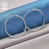 925 Sterling Silver Smooth 35mm Big Circle Hoop Earrings Jewelry