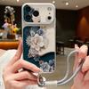 Романтичный Чехол-Ремешок из Кожи с Рисунком Цветов Роз Для iPhone 18 Pro Max Гибридный Мягкий Противоскользящий Чехол из TPU+PU Для iPhone 17 16 15 14 13 Pro Max