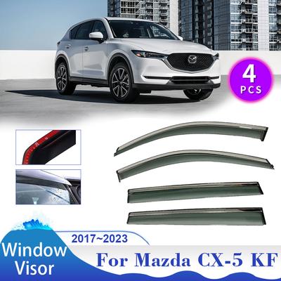 Козырек для Mazda CX-5 CX5 KF 2017~2024 Боковые окна Дефлектор Солнцезащитный козырек от дождя Вентиляционные люки Дымозащитные козырьки Навесы Аксессуары