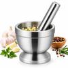 Silver Stainless Steel Mortar Stainless Steel Garlic Grinder Bowl  Household Use