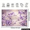 2D Elegant Purple Flower Butterfly Themed Birthday Decor Banner