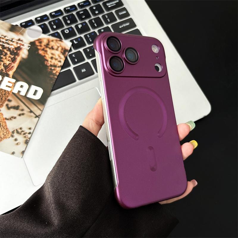 Безрамочный Магнитный Чехол Для iPhone 17 Air 16 15 14 Plus 13 12 11 Pro Max Plus Для Magsafe Защита Камеры Жесткая Задняя Крышка из Поликарбоната