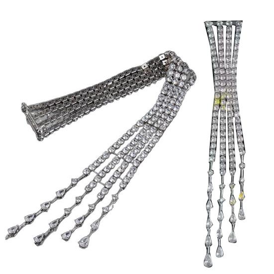 Женская брошь Сверкающая брошь-булавка с инкрустацией из искусственных кристаллов Дизайн с длинным шипом Геометрическая плечевая цепочка Аксессуар для вечеринки