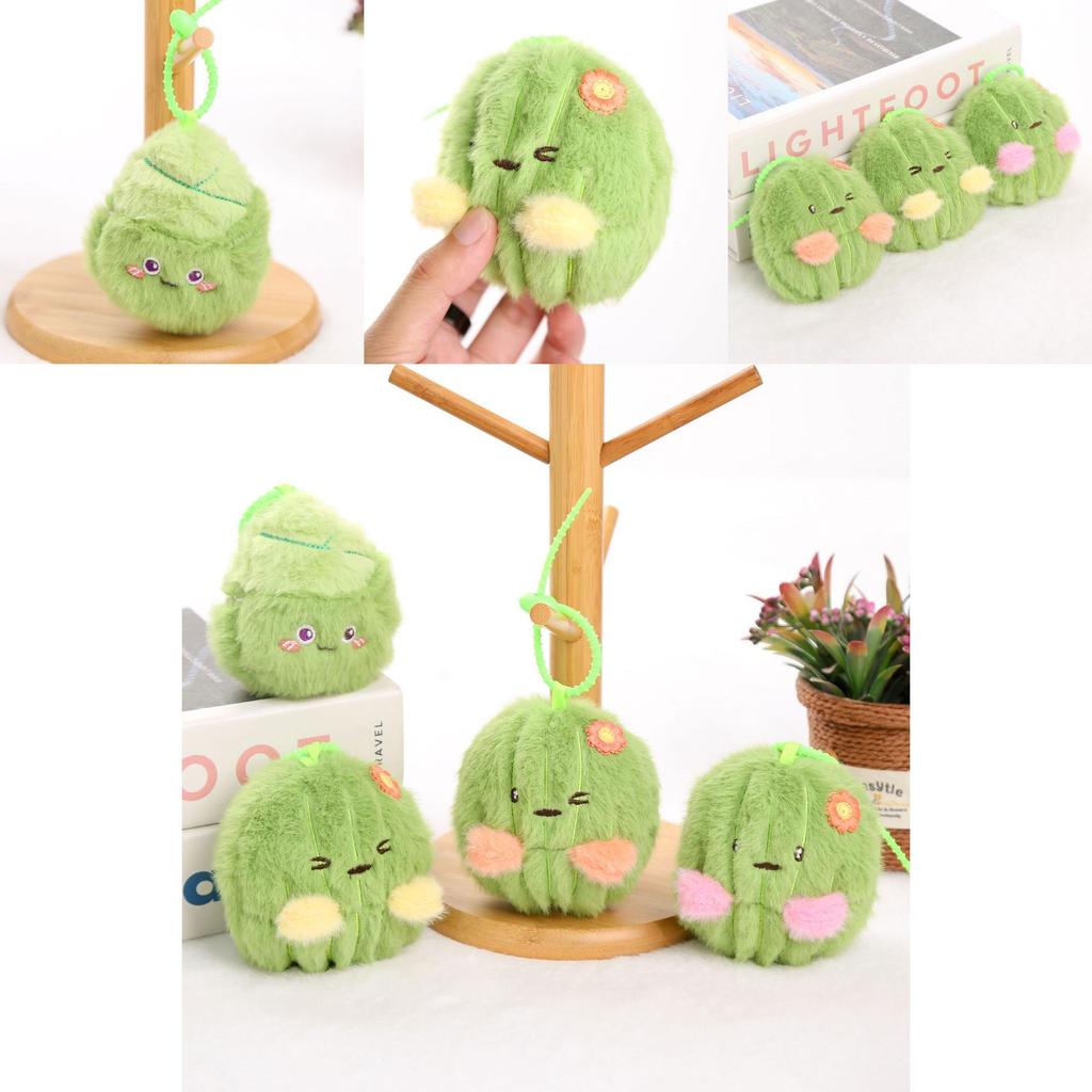 Pink Cactus Plush Doll Keyring With Short Plush Material For Bag Decoration