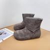 Ретро кожаные толстоподошвенные зимние ботинки женские зимние новые верхняя одежда бархатные нескользящие теплые хлопковые ботинки
