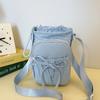 Drawstring Crossbody Bag Portable Outdoor Bow Phone Bag Adjustable Kettle Handbag High-Quality Nylon Shoulder Bag For Shopping