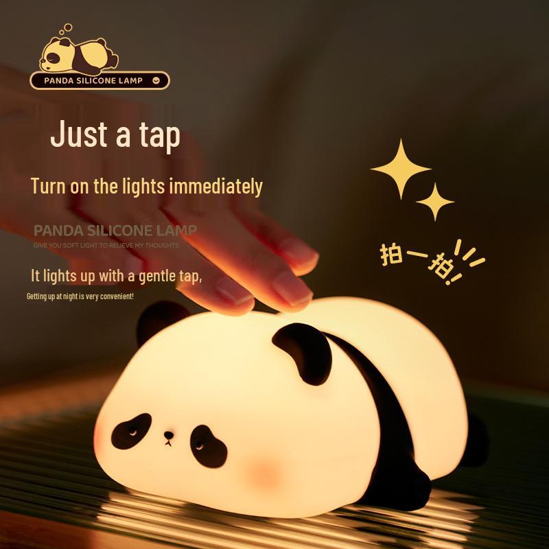 Силиконовый ночник Панда Пунда: Перезаряжаемая прикроватная атмосферная лампа в подарок