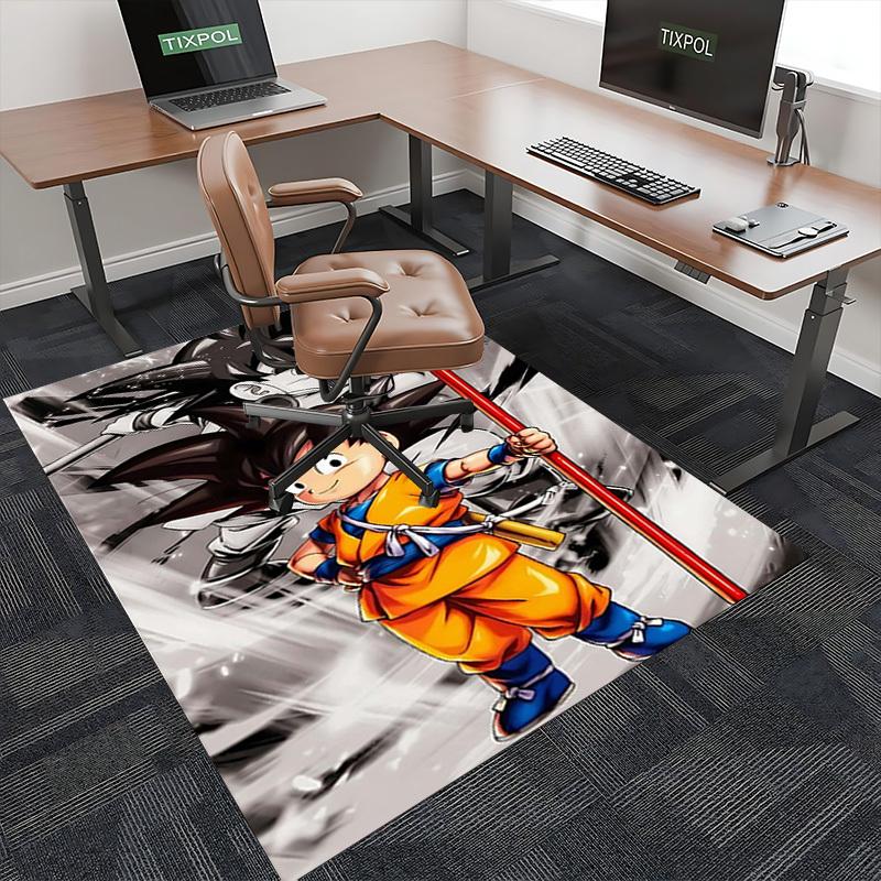 1pc Dragon Ball Z Goku Chair Mat - Anime Cartoon Design Office Desk Pad, Non-Slip Rug for Home Decor, Gaming Room, Seasonal Gift.U083