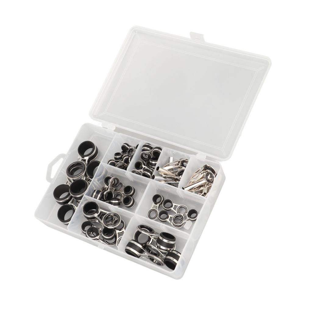 55 шт. рыболовных колец для удочек, набор из нержавеющей стали, керамики, 9 разных размеров для удочек