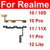 Шлейф кнопок громкости и включения для Realme 10 11 Pro Plus 10S 11X 12 Lite 4G 5G Вкл/Выкл Кнопки громкости Боковые кнопки Запчасти шлейфа