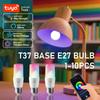 1-10 шт. T37 E27 Умная светодиодная лампочка Wifi 6 Вт RGBCW WW Свеча Работает с Alexa Amazon Google Home Yandex Alice Smartthings