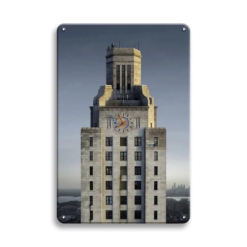 Beautiful City Landmarks Retro Posters Paris Dubai Building View Metal Tin Sign Living Room Bedroom Home Decorative Art Painting