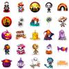 50Pcs Halloween Vinyl Stickers - Spooky Ghost Pumpkin Decals for DIY Party Decor (5.4x4.4cm)