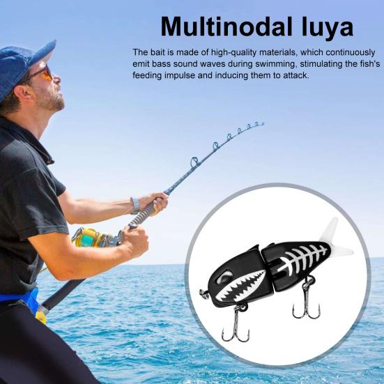 6CM/6.5G Multi-Jointed Fishing Lure with Double Hooks Realistic 2-Section Swimbait Plastic Artificial Bait Freshwater Saltwater Bass Trout Pike