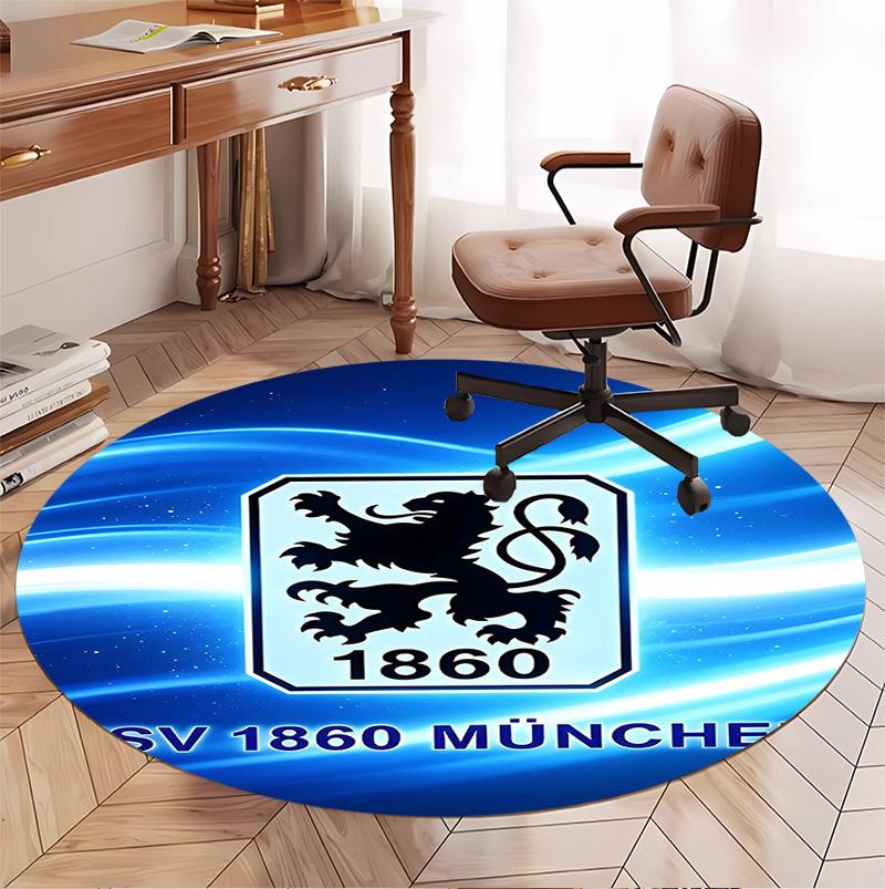 1860 Munchen football club Pattern Round Rug, Indoor/Outdoor Mat, for Picnic, Gameroom, Bedroom, Office, Living Room, Home Decor Carpet, Birthday Gift