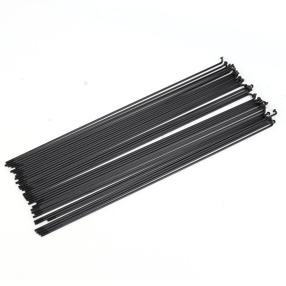 Набор 36 шт. Стальные спицы для горного велосипеда с ниппелями, черные, 261 мм
