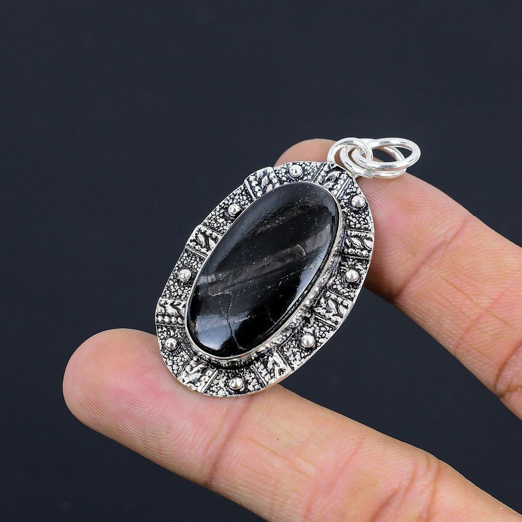 Подарок на день рождения для нее Подвеска из натурального камня гиперстен 925 стерлинговое серебро