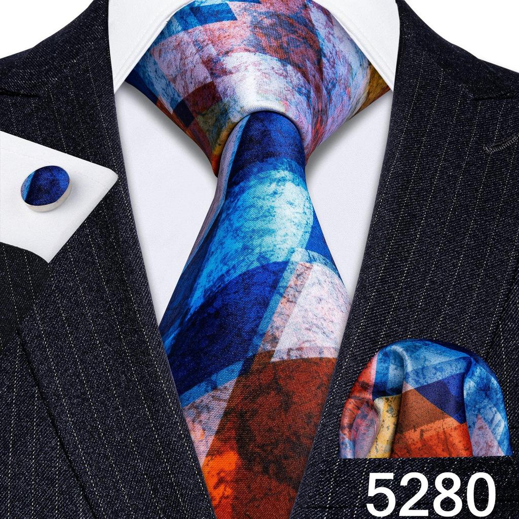 Мужской галстук Barry.Wang, жаккардовый шелковый галстук с узором пейсли, набор квадратных запонок с карманом