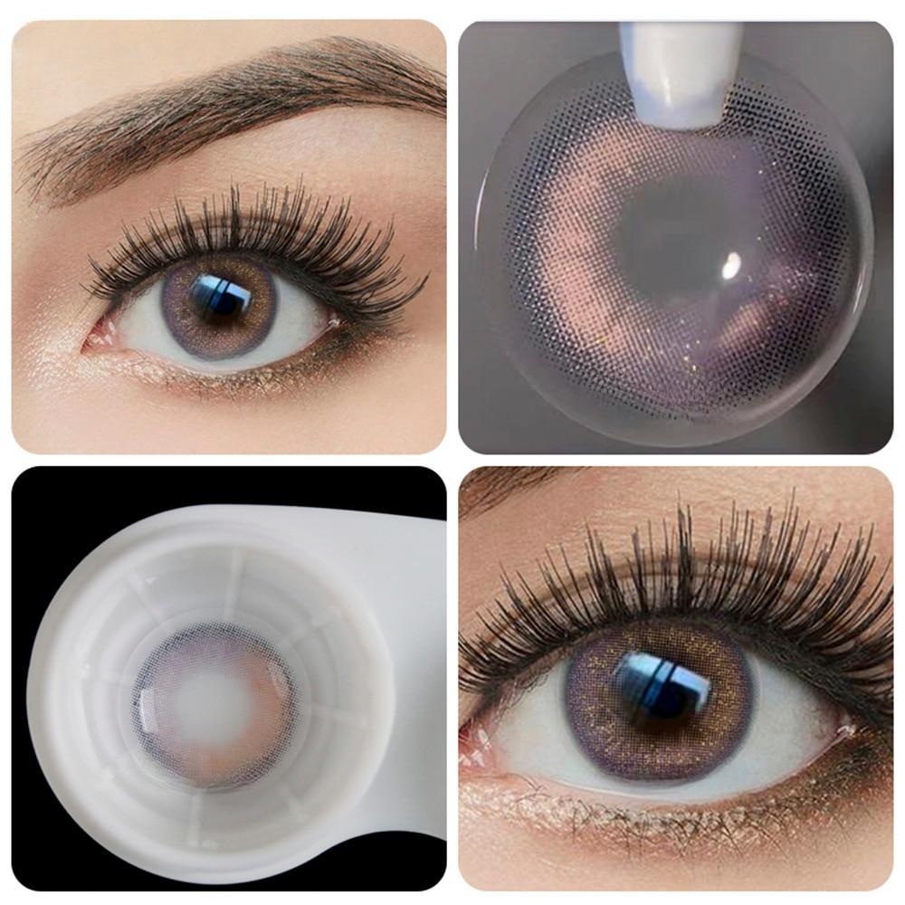 Цветные линзы для коррекции близорукости MillCreek Natural Eye Контактные линзы для макияжа глаз 2 шт./пара