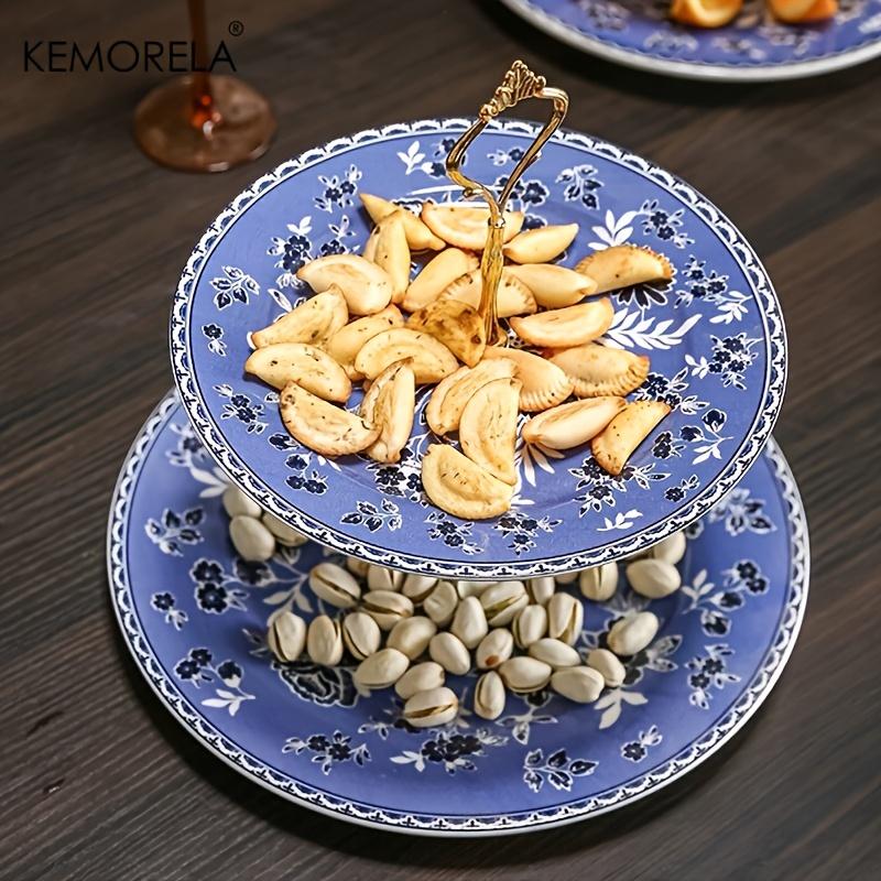 KEMORELA 2/3-Tier Ceramic Dessert Display Stand-Multi-Layered Cake Service Tray for European-Style Buffet and Party Decorations