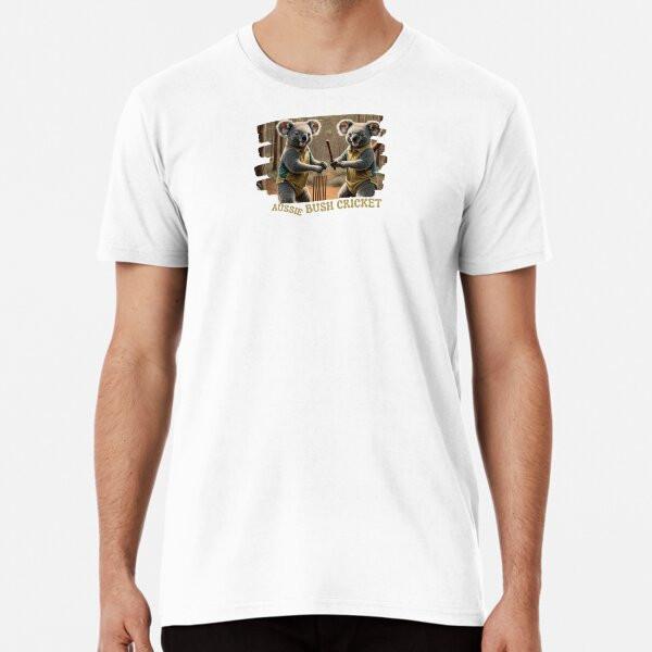 Koalas playing Aussie bush cricket Premium T S to 5XL Made in the AU/USA T-Shirt