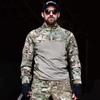Camouflage Tactical Combat Shirt Men Cotton Long Sleeve Camo Military T Shirt Stretch Paintball Multicam Uniform Clothing