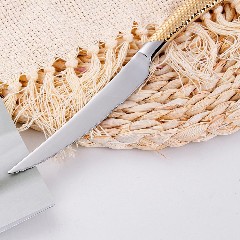 Набор столовых приборов класса люкс с золотым покрытием, 4/8/16/20/24/28 предметов, можно мыть в посудомоечной машине, набор столовых приборов из стали 18/10, серебряный набор столовых приборов с кованой ручкой