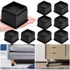 4/6/8Pcs 1/2-Inch Square Furniture Riser Heavy Duty Bed Riser Adjustable Stackable Anti-slip Table Desk