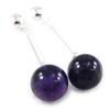 [H2493] - Silver 'Mineralia' Amethyst Earrings