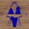 2 шт./комплект женский комплект бикини на шнуровке бюстгальтер с подкладкой плавки комплект 3D цветочный декор пляжный стиль купальники