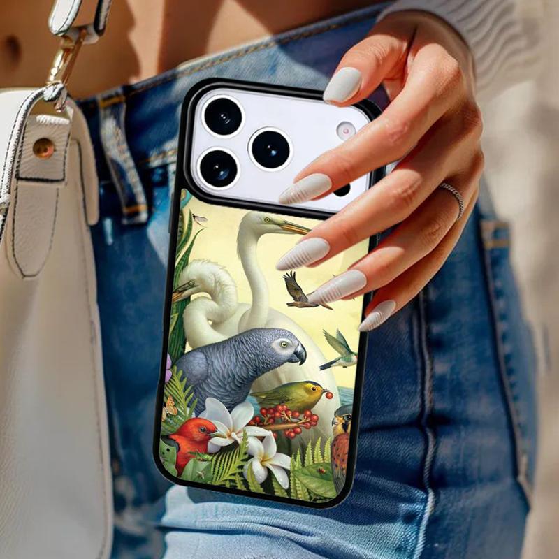 Чехол для телефона с африканским серым попугаем Для iPhone 17 Air 14 15 13 12 Max Чехол Для Apple 14 15 16 16e 11 Pro Max Plus Coque