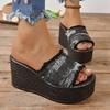 Women's Slippers Summer Open Large Platform Wedges Outdoor Fashion Comfortable Simple Style Slippers Sapatilas De Mujer