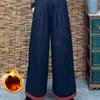 Осень-зима 2025 г. Новые утолщенные хлопковые брюки в иностранном стиле, женские тонкие теплые свободные универсальные хлопковые широкие брюки большого размера