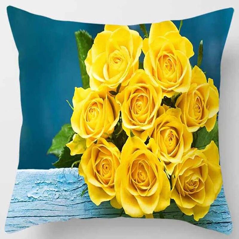 Чехол для подушки с принтом желтой розы для дома, гостиной, дивана, спальни, украшения автомобиля, наволочка