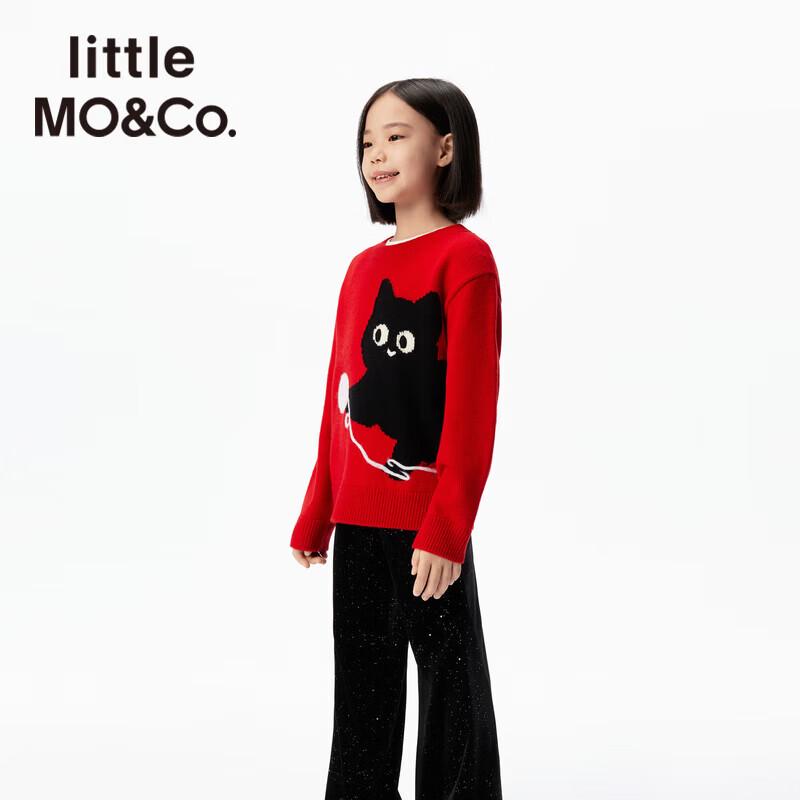 Little MO&Co. Детский пуловер с принтом кошек
