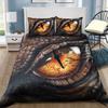 Желтый глаз черного дракона Комплект пододеяльника Фэнтези Дракон Большой монстр Готические комплекты постельного белья Глаза дракона Покрывало 2/3 шт.