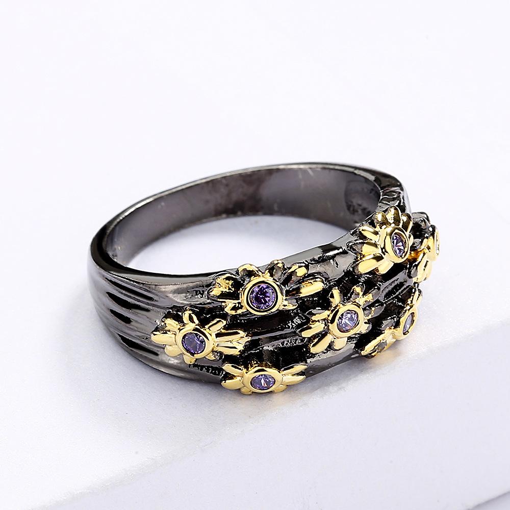 Креативное модное трендовое двухцветное позолоченное световое пистолетное цветное альтернативное женское кольцо