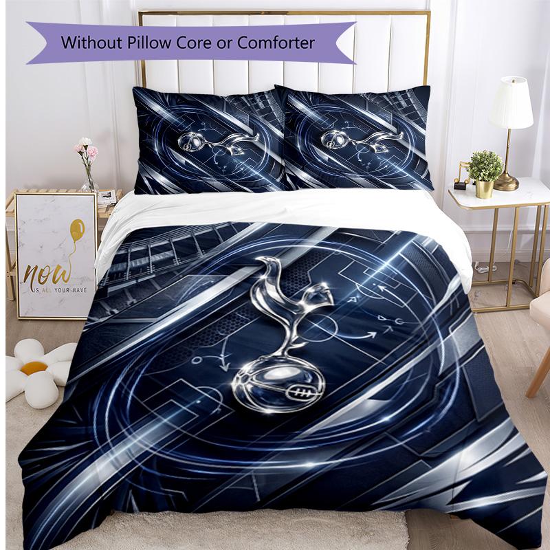 Tottenham Hotspur Pattern Printed 3PCS Bedding Set Soft Skin-Friendly Washable Duvet Cover & Pillowcases Set All Season Bedroom