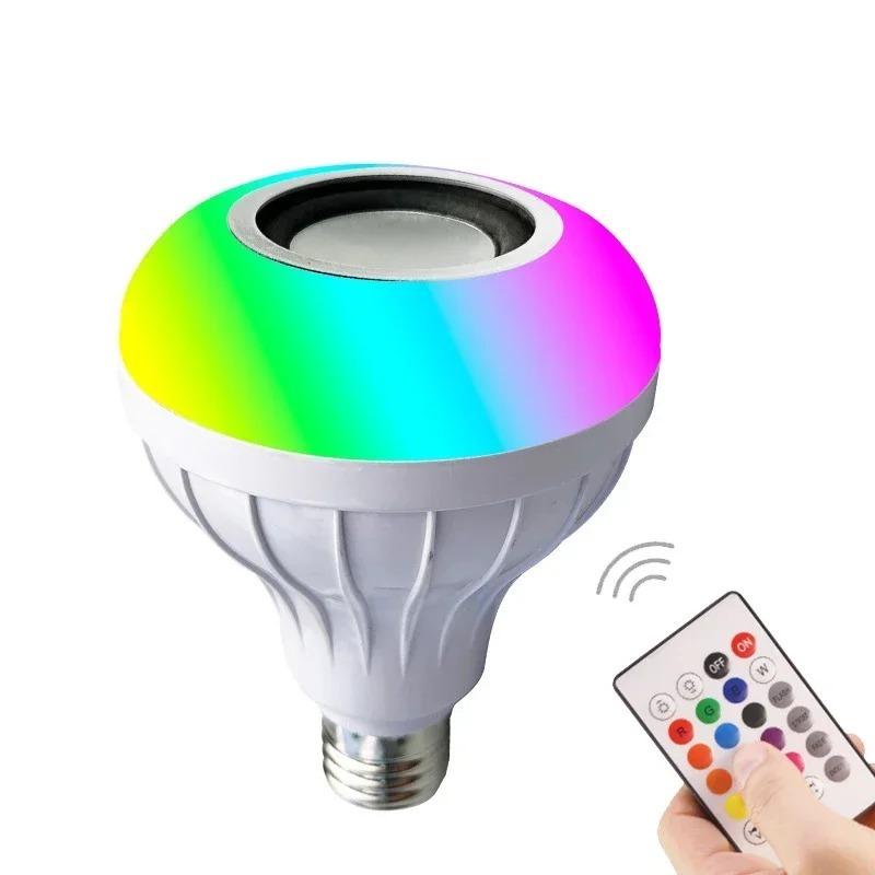 AC 85-265V E27 LED12W Лампочка RGB Многоцветное Изменение Bluetooth Динамик Функция Воспроизведения Музыки Украшение для Спальни Рождественской Вечеринки