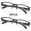 2PCS Square Reading Glasses Ultralight Half Frame Presbyopic Eyeglasses Men Women 0.75 1 1.25 1.5 1.75 2 2.25 2.5 2.75 3.0