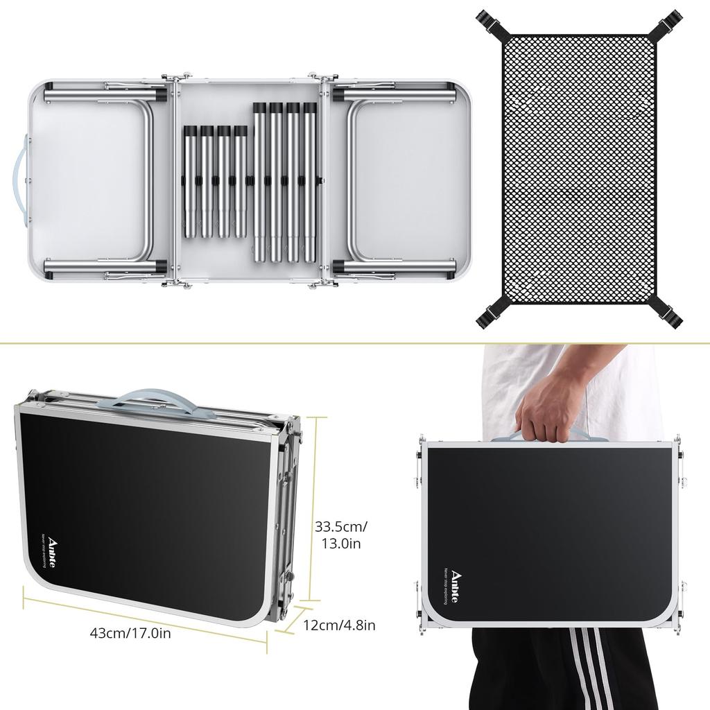 Anbte Складной Кемпинговый Высота как для Открытого воздуха, так и для Помещений Максимальный Сделан из Поставляется с Хранением Легкий и Идеальный для и Пляжный Стол, 3-уровневый