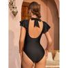 Charmleaks сексуальный цельный купальник с круглым вырезом и открытой спиной для женщин, банный костюм Monkini