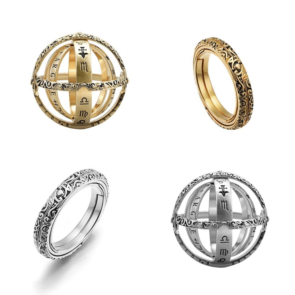 Vintage Astronomical Ball Rings For Women Men Creative Complex Rotating Cosmic Finger Ring Jewelry Jz516