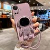 Phone Case For Tecno Pova 4 4Pro 3 2 Neo2 Pova Neo TPU Soft Cover 6D Plating Astronaut Fold Stand