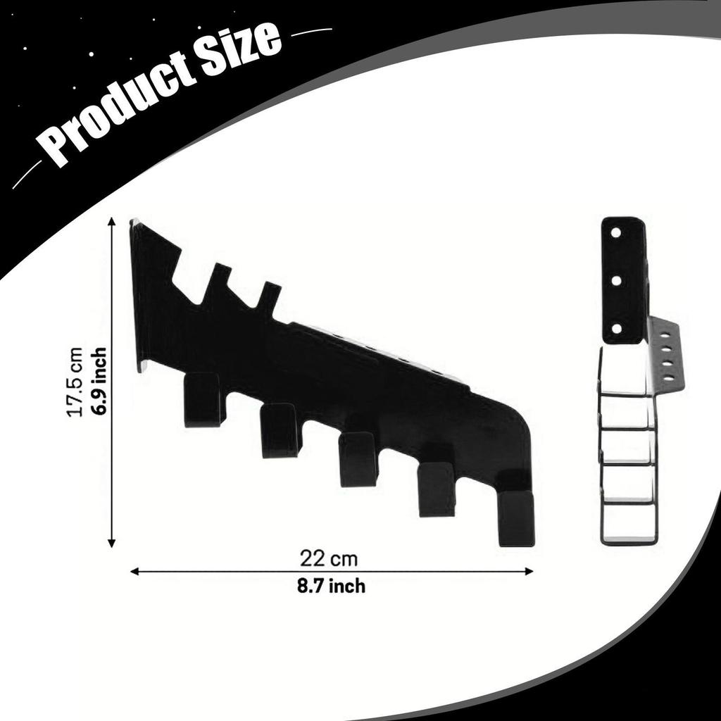 Настенный кронштейн-вешалка, компактный, универсальный, 5 крючков с отверстием для хранения инструментов, стойка для