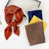 1 Piece of 70cm Pleated Silk Scarf, Solid Color Small Square Scarf, Women's Plain Color, Seasonal Lightweight Scarf, Spring and