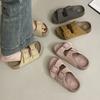 Thick-bottomed Retro Slippers Women's 2025 Summer New Outer Wear Fashionable and Versatile One-word Beach Vacation Sandals